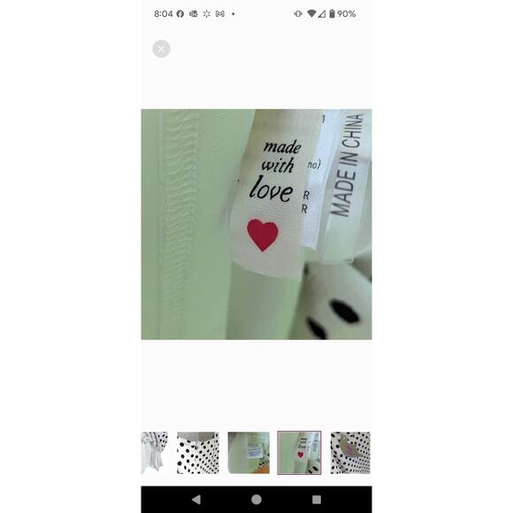 TEA & CUP White Black Polka Dot Textured Bodycon Dress with Gold Chain M/L - Picture 5 of 12